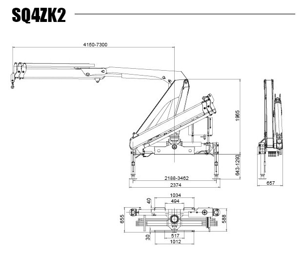 Durable 4 Ton Lorry Mounted Crane Architecture Truck ,Driven By Hydraulic