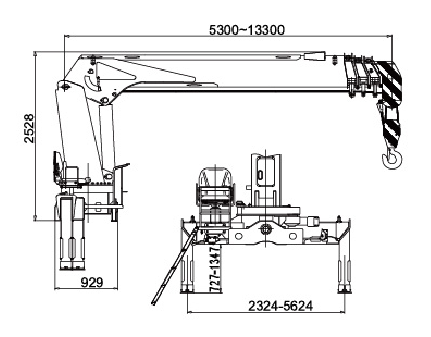 Move Fast Truck Loader Crane , Hydraulic 8 ton truck with crane