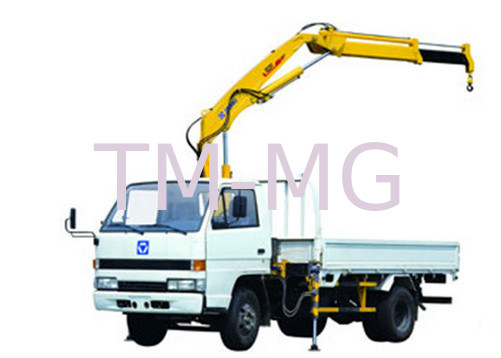 XCMG SQ1ZK2 Knuckle Boom Truck Mounted Crane , 1400kg Wire Rope Raise ...